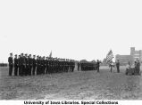 ROTC Company A Engineers in formation for inspection on athletic practice grounds west of Armory, The University of Iowa, 1931