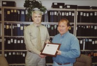 Ken Klein receives employee of the month for the Delaware County Soil and Water Conservation District office.