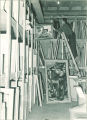 Art storage area, The University of Iowa, 1940s
