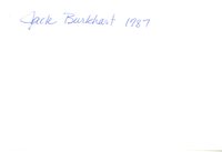 Jack Burkhart, 1987
