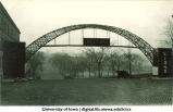 Archway near Engineering building, Homecoming, The University of Iowa, 1920s