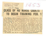 Class of 40 nurse cadets to begin training Feb 1