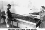 Engineer officer teaching tactics using sand table, The University of Iowa, 1922