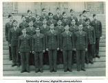 Cadets of the 7th Platoon on the steps of the Old Capitol, The University of Iowa, ca. 1943