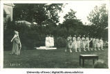 Dance performance in costumes outdoors, The University of Iowa, 1910s
