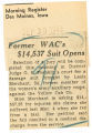 Former WAC's $14,537 suit opens