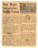 First water conservation stamp to be issued. 