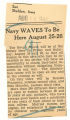 Navy WAVES to be here August 25-26