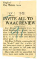 Invite all to WAAC review