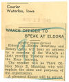 WAACs officer to speak at Eldora