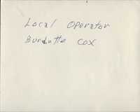 Burdette Cox - local dozer operator.