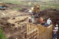 Alfred Parcel structure site during construction.