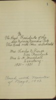 Minutes of the Past Presidents' Club, Des Moines Women's Club 1930-1947