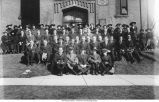 Professor George F. Kay's sunday school class in front of the First Presbyterian Church, Iowa City, Iowa, 1917