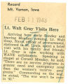 Lt. Walt Gray visits here