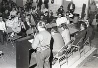 1976  Good crowd at Mediapolis school no-tillage meeting