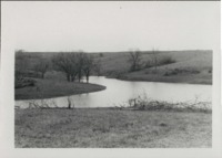 Watershed with a Drainage Spillway in a Pond.