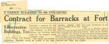 Contract for barracks at fort