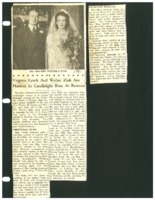 Marriage of Virginia Lynch and Walter Zink in Beaman, Iowa