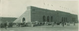 Cars parked outside a football game in Kinnick Stadium, the University of Iowa, 1930