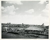 1948 Field Day Tent and Parked Cars