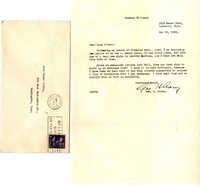 George Corey letter to Helen Patricia (Patsy) Wilson exchanging bookplates. 