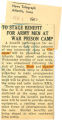 To stage benefit for Army men at war prison camp
