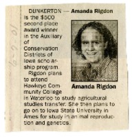 Scholarship for Amanda Rigdon