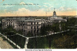 Pentacrest postcard, The University of Iowa, 1922