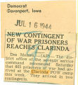 New contingent of war prisoners reaches Clarinda