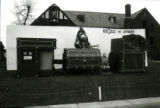 Sigma Phi Epsilon homecoming lawn display to ""ReCYcle the Jayhawks,"" 1977