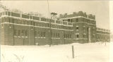 Quadrangle Hall during construction, the University of Iowa, March 1919