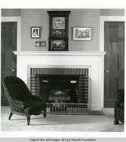 Sitting room fireplace and chairs