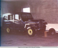 Vehicle parked inside barn