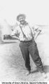 Man in civilian clothes at camp, The University of Iowa, 1912