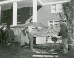 Tau Kappa Epsilon lawn display, ""Getting on the Victory Train"", Homecoming 1954