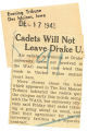 Cadets will not leave Drake U