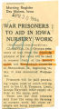 War prisoners to aid in Iowa nursery work