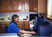 Woman Working at  Computer