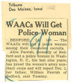 WAACs will get police woman
