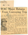 WAC Major returns from convoying trip