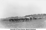 Cadets marching near camp, The University of Iowa, 1912