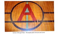 Center "A"  of Albion School gym floor