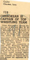 Cherokean is captain of top wrestling team