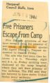 Five prisoners escape from camp