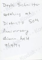 1994 Doyle Schmitter Speaking at 50th Anniversary dinner