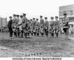 Governor's Day ceremony, VIPs standing near Armory, The University of Iowa, 1929