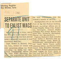 Seperate unit to enlist WACs
