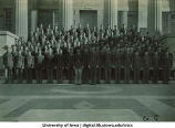 Cadets of Company G on steps of the Old Capitol, The University of Iowa, ca. 1943