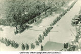 Induction day procession on Clinton and Washington Streets, The University of Iowa, 1920s